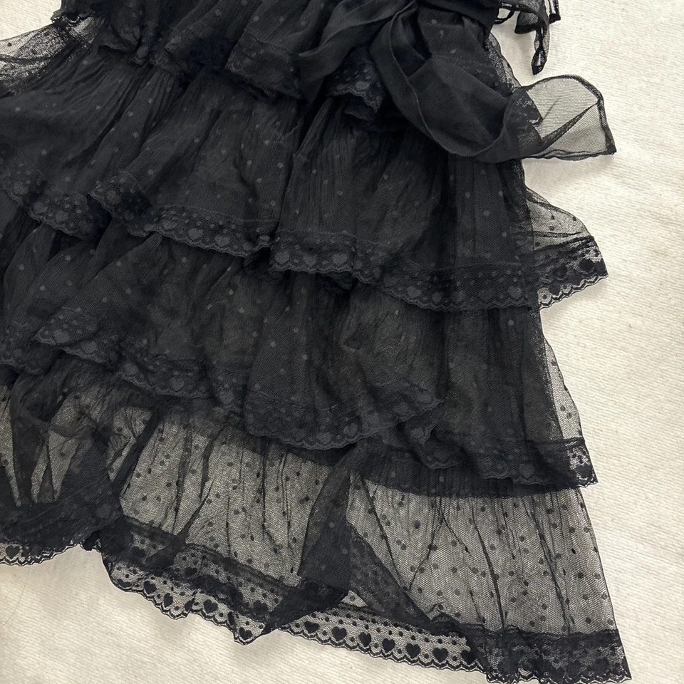 For Love & Lemons Freya Vestido sin Mangas Corsé Volantes Tul Talla XS?Negro Tostado Foto 4 de 4