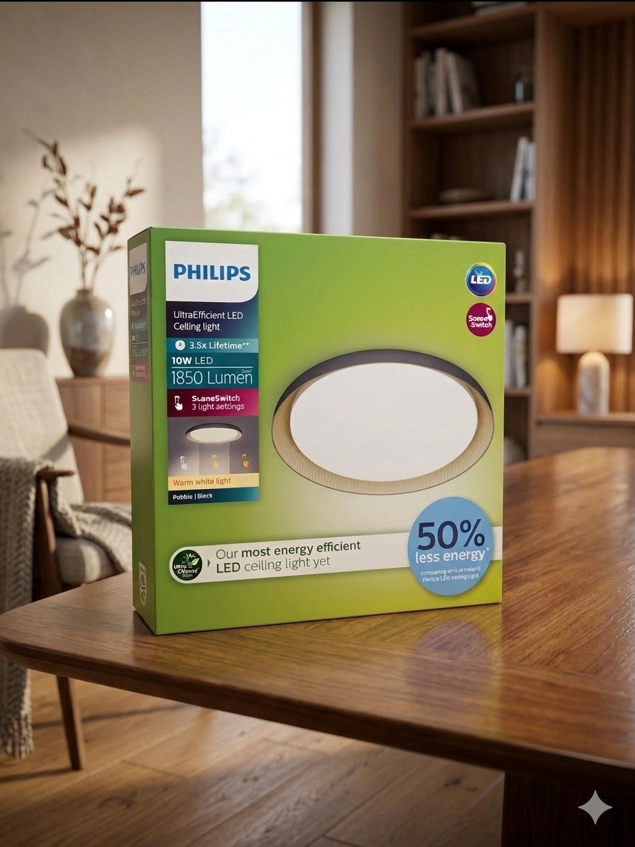 Plafonnier Philips SceneSwitch Pebblo changez d'ambiance sans changer d'installation