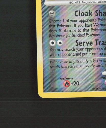 Wormadam Bash Cloak 51/99 Platinum Arceus Reverse Holo Pokemon Card LP - Imagen 5 de 10