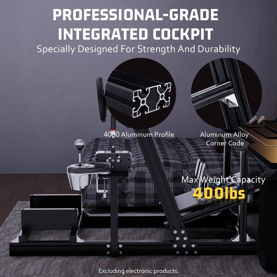 Hottoby Cockpit Racing Simulator Adatto Per Logitech G27 G29 G920 Thrustmaster - Immagine 3 di 4