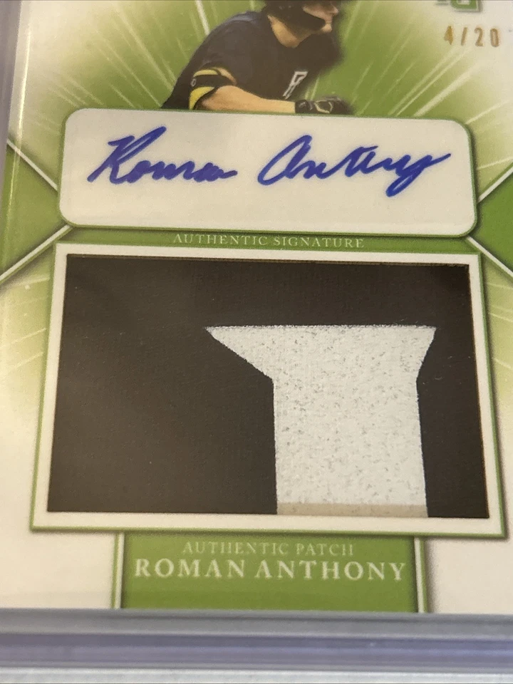 2021 Leaf Perfect Game National Showcase Roman Anthony Patch Auto Green 4/20 SP - Image 2 of 4