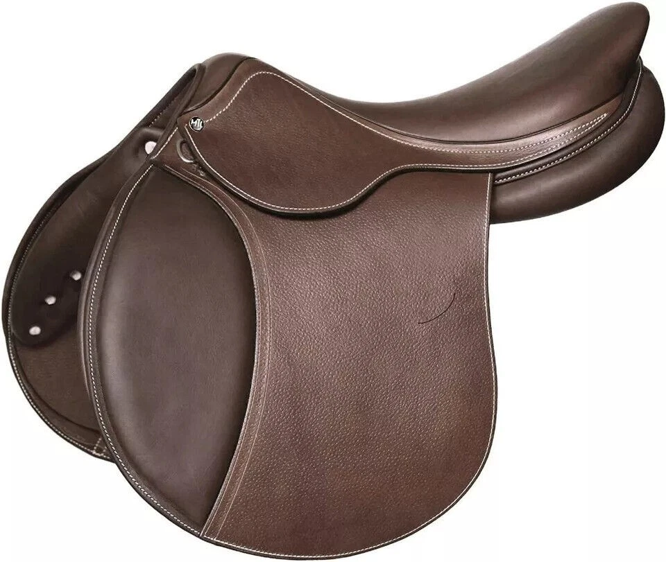 Selle De Course Cheval Ridex - Cuir Marron - Taille 17" Avec Étriers - Neuve