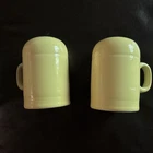Vtg Fiesta Yellow Range Salt and Pepper Shakers Set MCM Ceramic HLC USA