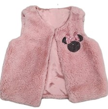 Minnie Mouse Light Pink Faur Fur Sequence Vest Size 3t