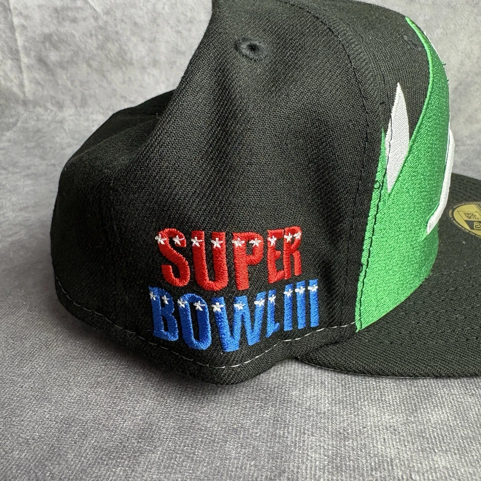 New York Jets New Era 59Fifty Sombrero Ajustado 7 3/8 Negro Verde Diente de Tiburón NFL NUEVO Foto 4 de 4