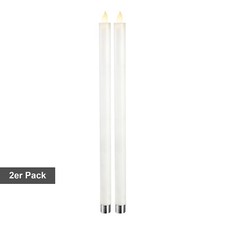 Star Trading Kerzen-Set M-Twinkle, 2 Stück, Tischkerzen, Wachs, Weiß, LED, Timer