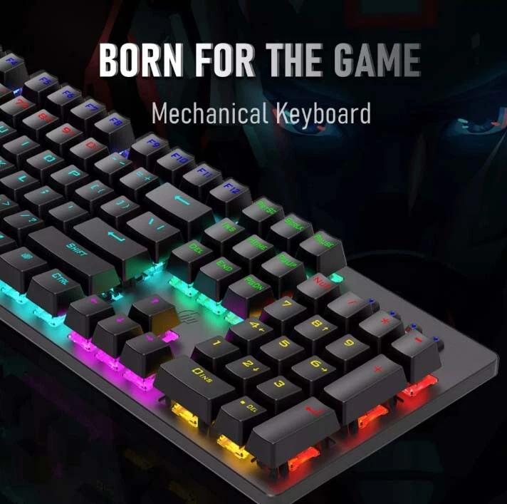 HP Mechanical Gaming Keyboard Wired RGB LED Backlit Game Keyboards For PC MAC - image 3 of 4