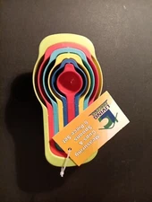 Living Concepts 6 pc Multicolor Plastic Nesting Measuring Cups and Spoons Set 