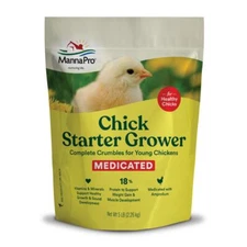 Manna Pro Chick Starter Grower - Medicated Chick Feed Crumble for Young Chick...