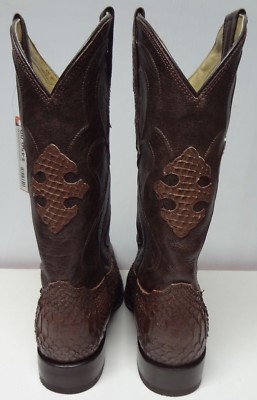 Bottes De Cowboy Western En Python Véritable, Taille US 8.5, Bout 3x, Neuves