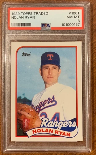 NOLAN RYAN 1989 Topps Traded #106T PSA 8