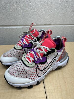Nike React Vision Running Shoes Bolt Laser Crimson CD6888-102 White Pink Sz 5Y