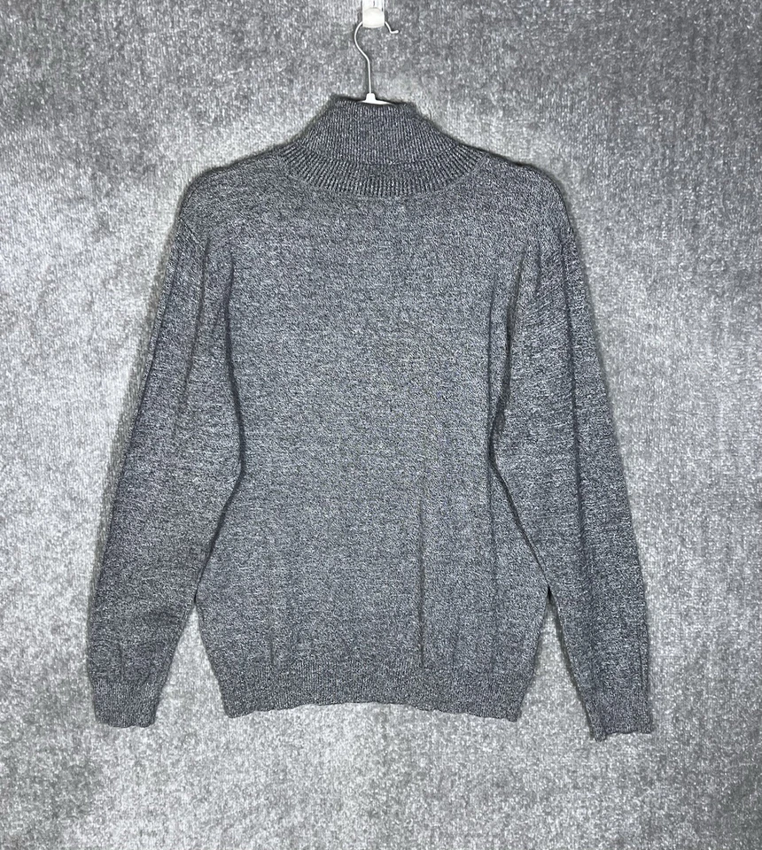 Suéter Andrew Marc Manga Larga Tejido Acanalado Cuello Alto Mujer Talla XL Gris Foto 2 de 4