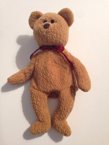 Ty Beanie Babies Curly The Brown Teddy Bear No Hang Tag - Picture 5 of 6