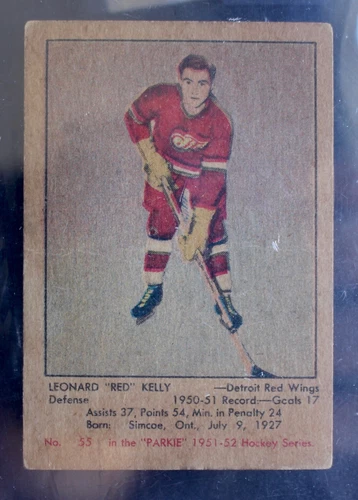 1951-52 Parkhurst #55 LEONARD “RED” KELLY - Rookie Card - Detroit Red Wings