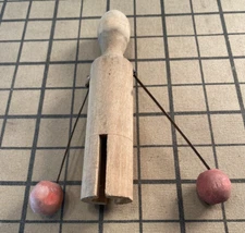 Vintage Wood Noisemaker Rattle New Year's Eve Loud Flexatone Style Toy Primative