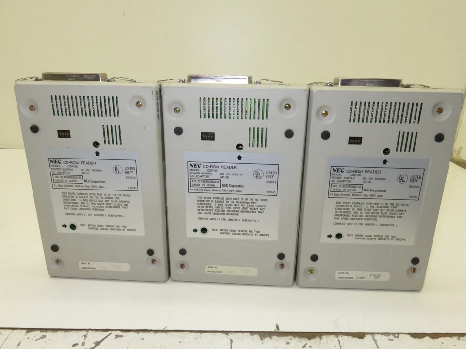 Lot of 3 NEC CD-Rom Reader CDR-36 - Untested As-is - Image 4 of 4