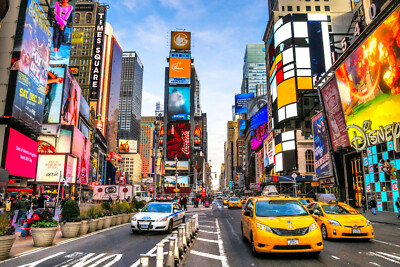 VLIES Fototapete-NEW YORK-(648V)-Times Square Manhattan Stadt Fluss Skyline City