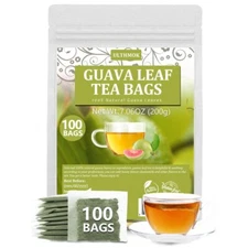 Guava Leaf Tea 100Bags Made with 100% Natural Guava Leaves Caffeine Free