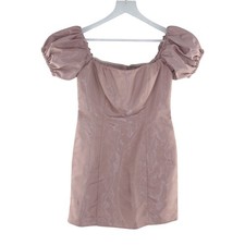 NBD Strapless Metallic Mini Dress Blush Pink Size S Cocktail Party Evening