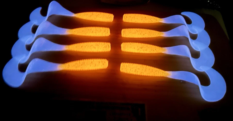 Boogey Man Bait Co. 8” Grub de agua salada Lingcod pez roca mero pargo brillo UV Foto 2 de 4