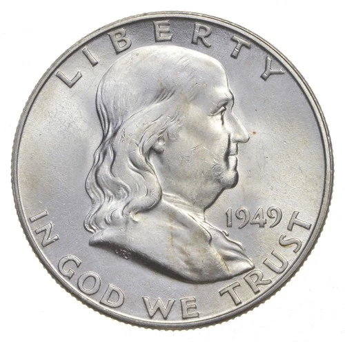 Choice Unc 1949 D Franklin Half Dollar Gem BU From Original Roll