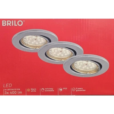 Briloner LED Einbauleuchten alu 3er-Set 3xLED/5W (7219-039) - Bild 1 von 2