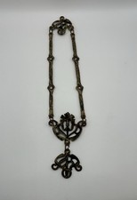 Antique Cast Iron Light Fixture Ceiling Hanger Strap Chandelier Part VTG Nouveau