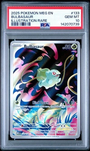 2025 POKEMON MEG EN-MEGA EVOLUTION ILLUSTRATION RARE #133 BULBASAUR PSA 10