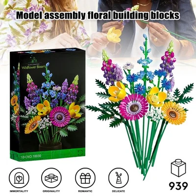 LEGO Wildflower Bouquet Set Artificial Flowers with Poppies Home Décor Gifts