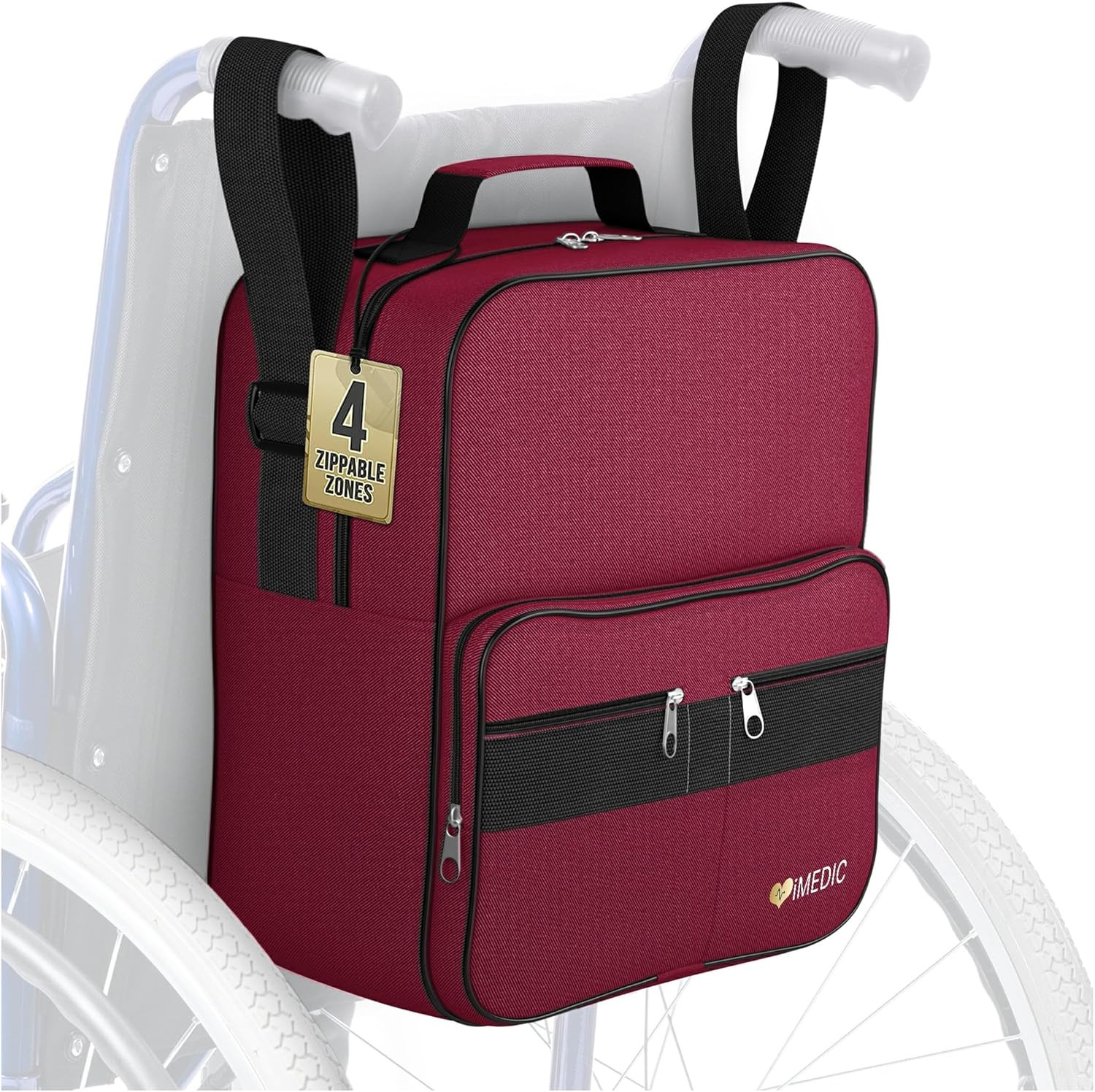 Deluxe Wheelchair Backpack - Secure Storage Organizer for Mobility & Electric Us