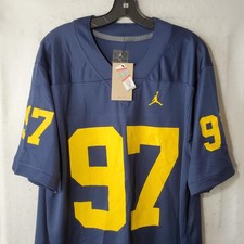 Michigan Wolverines Jersey Mens XL Blue NCAA Football Nike Jordan Hutchinson 97