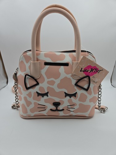 Bolso Bandolera Cúpula BETSEY JOHNSON NUEVO CON ETIQUETAS Luv Betsey Kitty Face, Mango Superior - Imagen 1 de 8