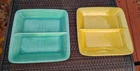 Set of 2 Mid Century Yellow & Turquoise Stangl Ceramic Toastmaster  Dishes USA