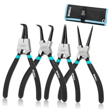  4PCS Snap Ring Pliers Set, 7-Inch Internal External Circlip Pliers, Straight 