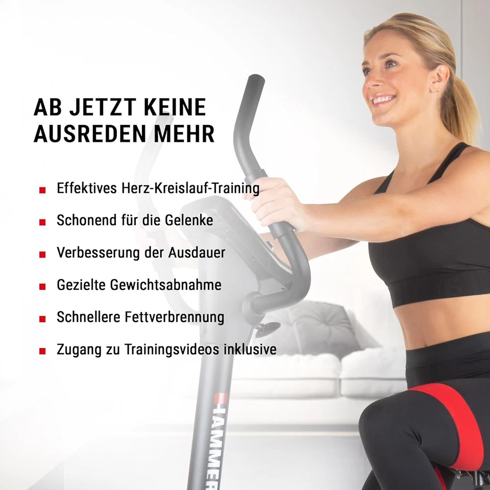 HAMMER Heimtrainer Cardio XT6 BT, Ergometer, Trainingsgerät, Fitnessbike, Cardio - Bild 3 von 4