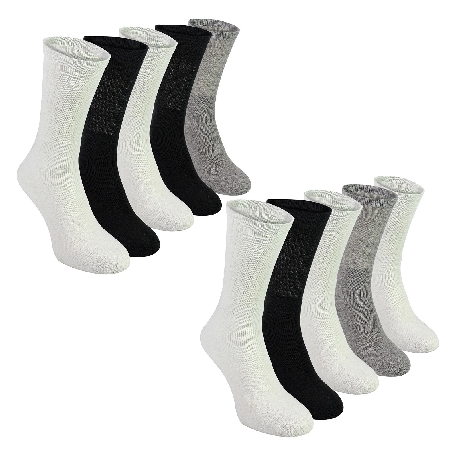 Mens White Black Grey Sport Socks by Sock Snob 20 Pack Running Socks