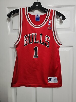 【USA-vintage】champion chicago bulls 希少 Vintage Champion Jersey Youth Large 14-16 Chicago Bulls