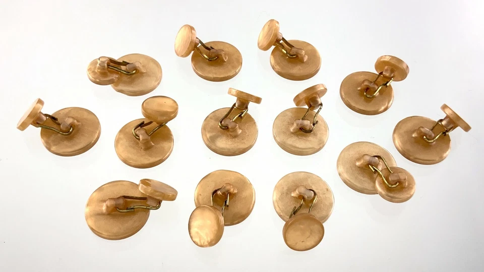 Vintage Molded Plastic Brown Garment Button .75in Set of 13 Marble Pattern 200B - Image 3 of 4