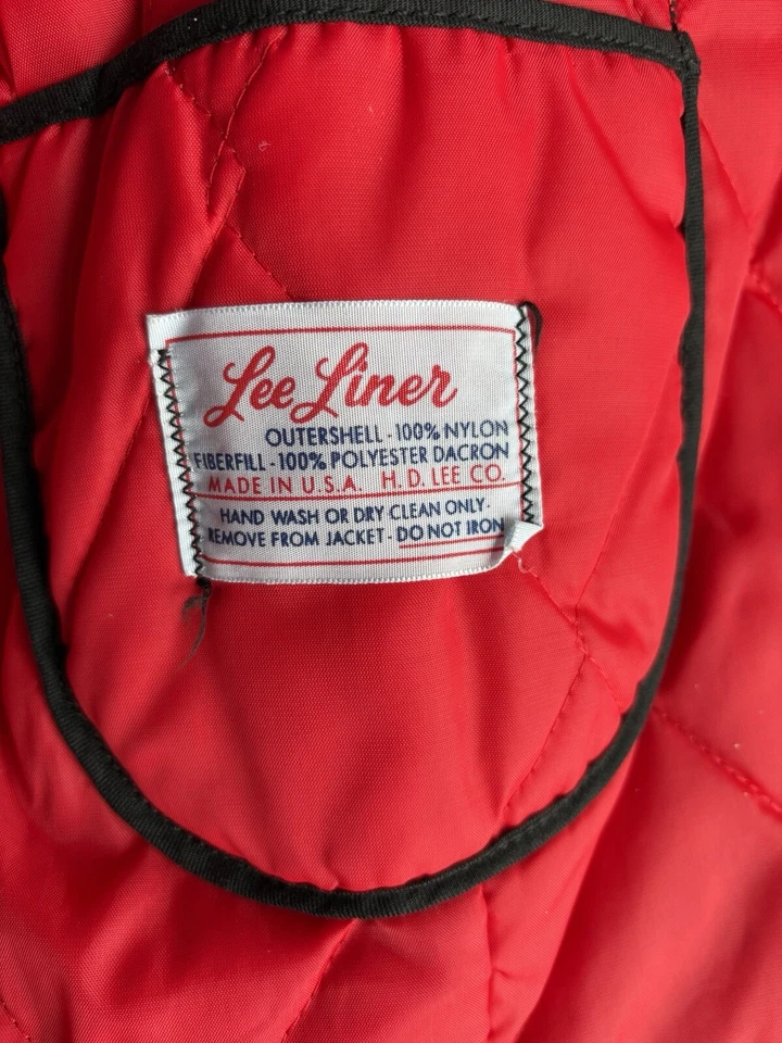 Vintage 1970s Lee Full Zip Jacket Talon zipper Removable Liner — 第 4/4 张图片