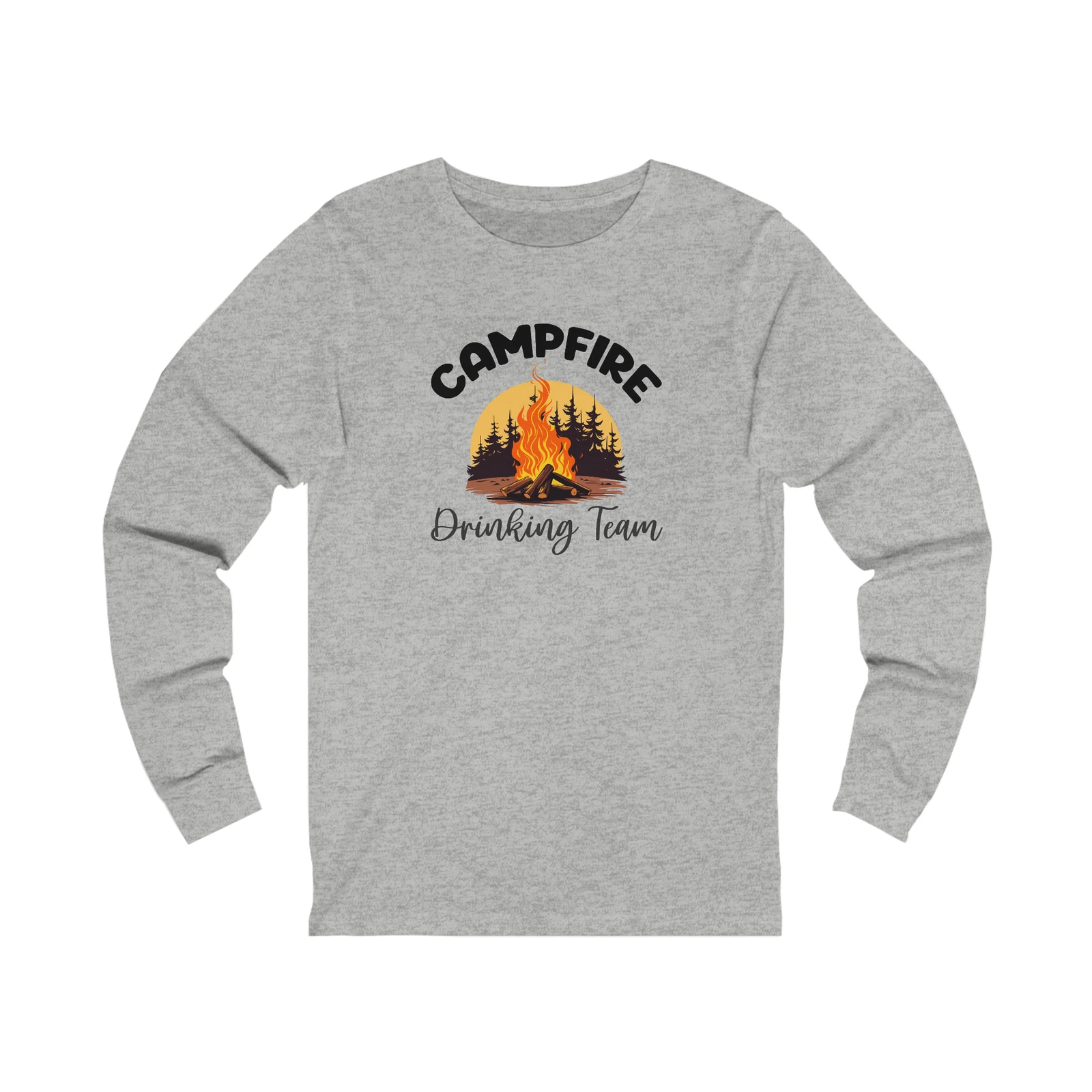 Funny Unisex Jersey Long Sleeve Tee, Adult Humor,Campfire Drinking Team
