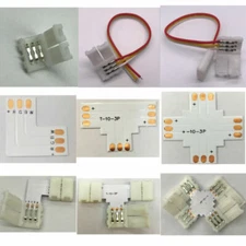 3Pin 10mm RGB WS2811 WS2812B LED Strip Lights PCB Clip Connector Adapter Cable