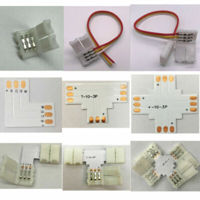 3Pin 10mm RGB WS2811 WS2812B LED Strip Lights PCB Clip Connector Adapter Cable