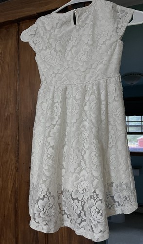 Star Ride Off White Girls Size 6 Lace Overlay - Picture 3 of 6