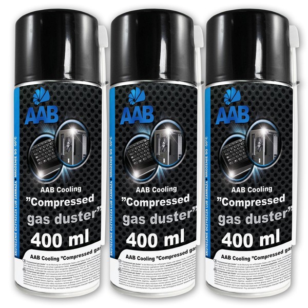 3 X Aabcooling Druckluftspray 400 Ml Air Duster Reinigung Druckluftreiniger-image