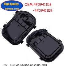Pair Left&Right Headlight Cover Protective Cap For Audi A6 S6 RS6 C6 2005-2011