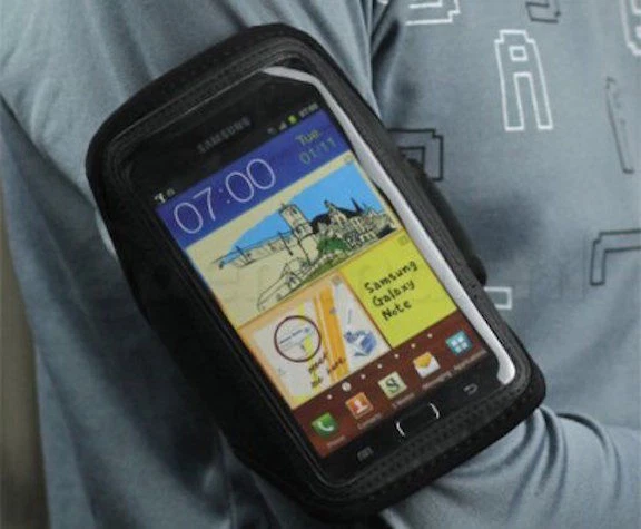 Black Neoprene Sports Running Armband Case for Samsung Galaxy Note 5 4 Edge 3 2 - Image 2 of 4