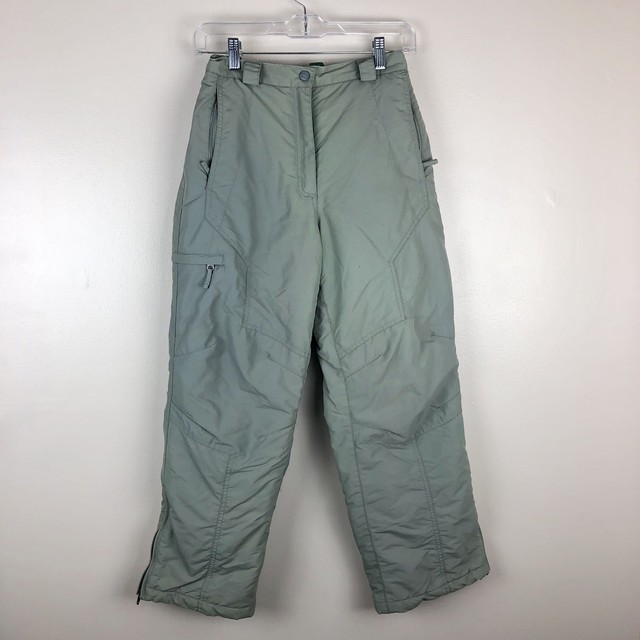 LL Bean Green Snow Ski Snowboard Pants Kids Size 14 Insulated Girl Boy