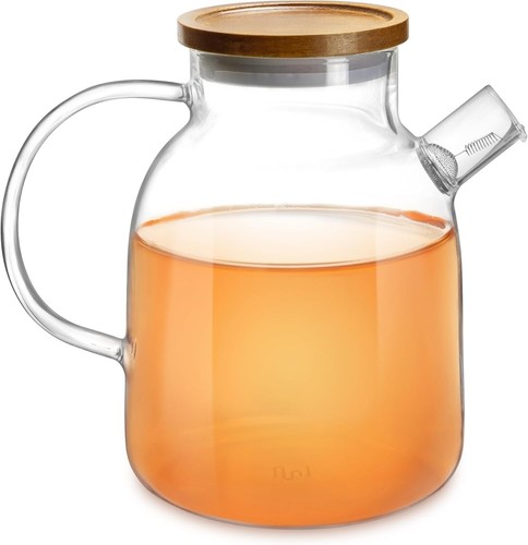 Impolio Teekanne mit Siebeinsatz, Teekanne Borosilikat Glas mit Holzdeckel - Bild 33 von 39