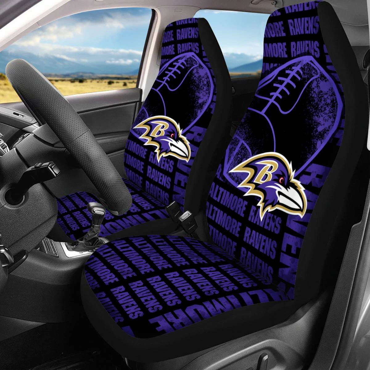 Car Seat Cover Personalized Nonslip Seat Protector for Baltimore Football